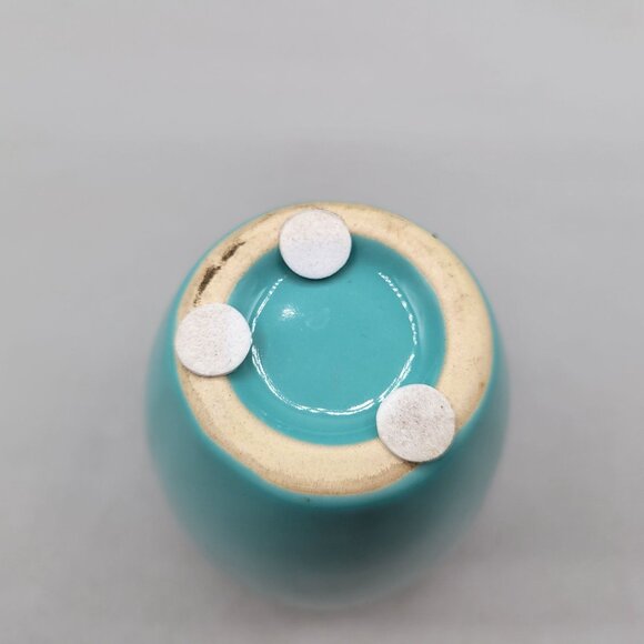 Ceramic Vase or Toothbrush Holder Mixed Textures Turquoise Glaze - Picture 4 of 7